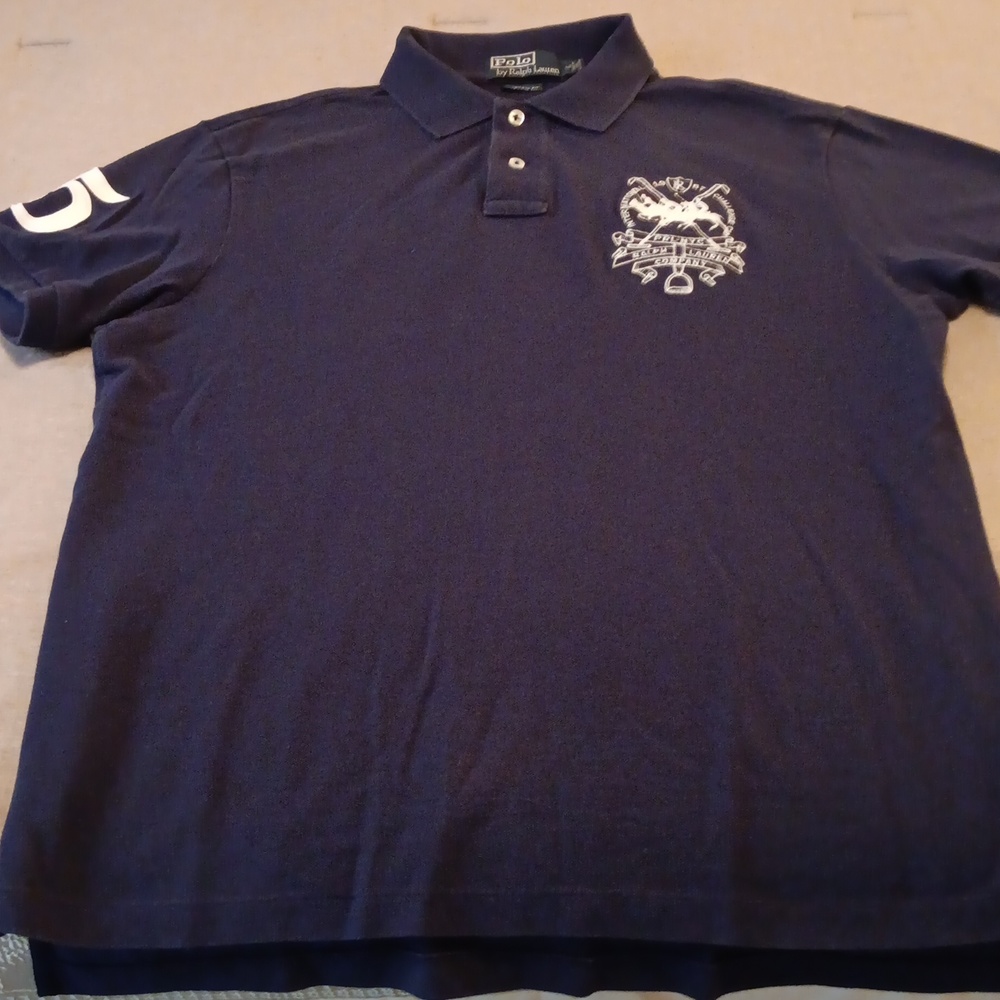 Polo by Ralph Lauren custom fit short sleeve with trio horsemen on the back